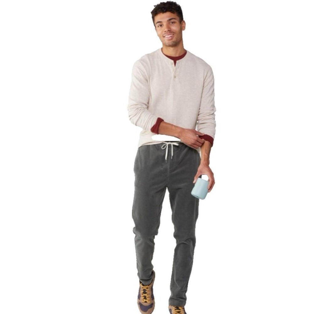 Vuori Men's L Pants Optimist Corduroy Chino Stretch Gray Style V440